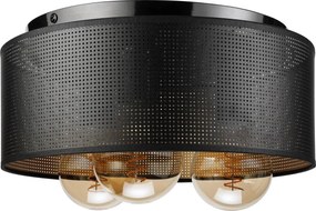 Mennyezeti lámpa SIRJA PLISADO 3xE27/15W/230V Ø 35 cm fekete/arany