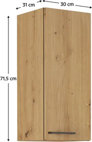Felső szekrény, artisan tölgy, MONRO 30 G-72 1F