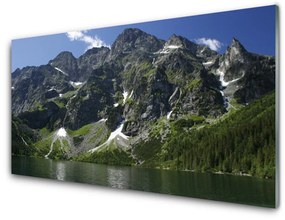 Fali üvegkép Lake Forest Hegyi táj 140x70 cm