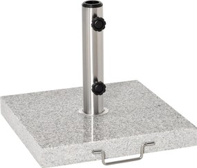 Outsunny Rozsdamentes Acél Napernyőtartó Fogantyúkkal, Félkör alakú Napernyőtartó, Napernyő súly Napernyőhöz Ø3.8-Ø4.8 cm, Teraszra, Balkonra, Kertbe,