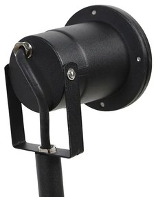 Tűs spot lámpa fekete állítható IP44 kábellel és dugóval - Basic