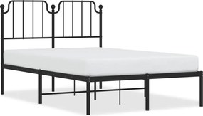 vidaXL fekete fém ágykeret fejtámlával 120 x 200 cm