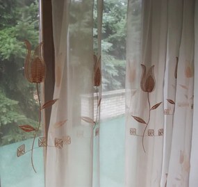 Janka Barack Organza függöny 250 x 250 cm tulipános