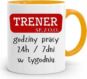 Edzőnőnek Edzőterem Bögre Sárga Ajándék fényképes nyomtatással