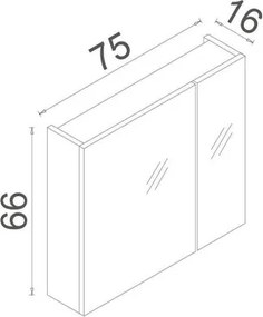 Nuvola tükrös szekrény, 75 cm – TR785PNC1139