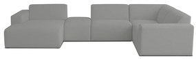 Szürke buklé sarokkanapé (U alakú) Roxy – Scandic