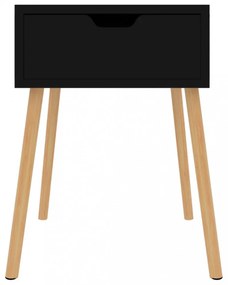 magasfényű fekete forgácslap éjjeliszekrény 40 x 40 x 56 cm