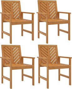 vidaXL 4 db tömör akácfa kültéri étkezőszék