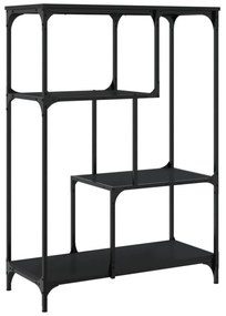 fekete szerelt fa és acél könyvespolc 81x36x115 cm