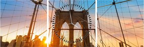 Kép - Brooklyn, híd, Manhattan, New York (órával) (90x30 cm)