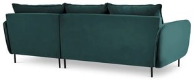 Vienna olajzöld bársony sarokkanapé, jobb oldali - Cosmopolitan Design