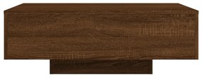 barna tölgyszínű dohányzóasztal LED-lámpákkal 85 x 55 x 31 cm
