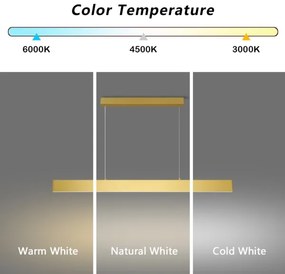 Brilagi - LED Dimmelhető csillár zsinóron SLIMLINE LED/40W/230V 3000-6000K arany + távirányító