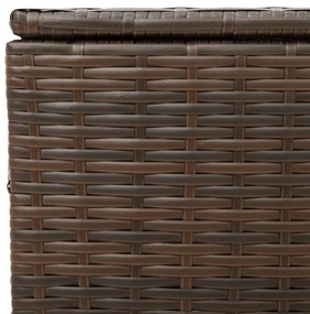 barna polyrattan kerti tárolóláda kerekekkel 190 L