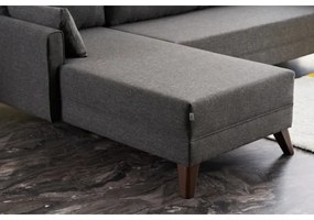 RIGA L-alakú sarokkanapé, antracit, balos kivitel