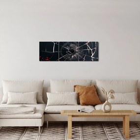 Absztrakt kép - törött üveg (órával) (90x30 cm)