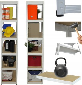 Műhelypolc fém állvány Helios 196x60x60cm 6Px175kg Erős Lengyel