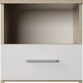 Éjjeliszekrény, 2 db, tölgy sonoma/fehér, GABRIELA