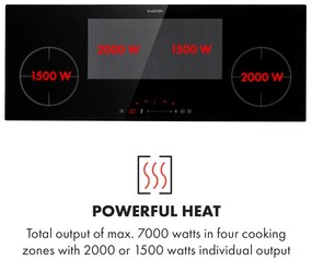 Klarstein Delicatessa 90 Slim, beépített főzőlap, 7000 W, 4 zóna, önálló