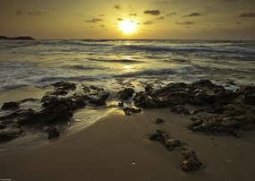 Poszter 42x29,7cm Naplemente a Palmachim strandon, Assaf Frank