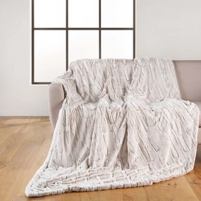 Bézs mikroplüss takaró 180x220 cm Lynx – douceur d'intérieur