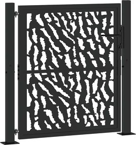 vidaXL fekete kerti kapu 100x100 cm acél mintázattal
