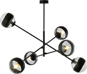 Emibig modern függeszték linear fekete átlátszó emi1168/6