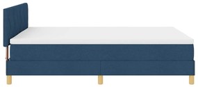 Boxspring ágy matraccal és LED-del Kék 140x200 cm Szövet