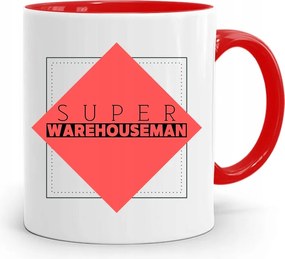 Piros Bögre Raktárosnak Warehouseman nyomott mintával