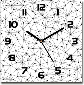 Négyzet alakú üveg falióra Vonalak és körök 30x30 cm