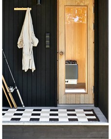 Fekete-krémszínű kültéri-beltéri futószőnyeg 70x300 cm Pix Black Vanilla – Pappelina