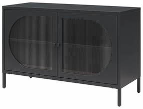 Fekete fém tálalószekrény 100x64x40 cm Luna – Støraa