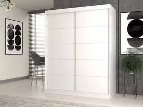 Aldabra IGA 160 C tolóajtós gardróbszekrény 120x61x200, díszcsíkos, fehér