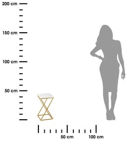 LOFT virágtartó állvány 40x24 cm arany/fehér