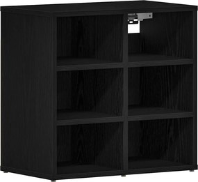 vidaXL Cipőszekrény polcokkal Fekete tölgy 52 x 30 x 50,5 cm Faanyag