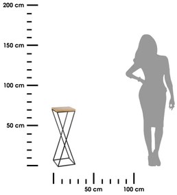 Virágállvány 70x24 cm fekete/barna