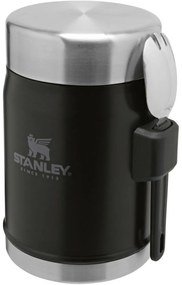 STANLEY 400 ml étkezési termosz kanállal/villával,matt fekete