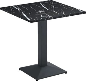 Bisztró asztal, fekete márvány/fekete, 70x70 cm, RINALDO TYP 1