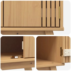 Mosogató Alap Szekrény 114x43x73,5 cm Tömör Fenyőből