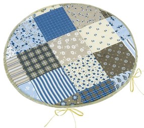 Bellatex Adéla kerek, sima patchwork ülőpárna,kék, 40 x 40 cm