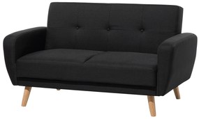 Kétszemélyes fekete kárpitozott kanapéágy FLORLI Beliani