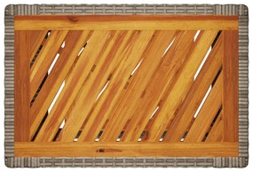 szürke polyrattan falapos kerti kisasztal 60x40x75 cm