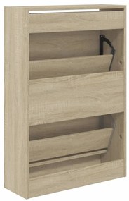 sonoma tölgy színű szerelt fa cipőszekrény 60 x 21 x 87,5 cm