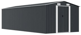 vidaXL antracitszürke fém kerti fészer 257 x 580 x 181 cm