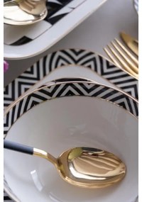 26 részes étkészlet, fehér/fekete, porcelán
