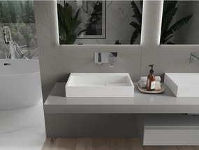 Mexen Ava konglomerát pultra helyezhető mosdókagyló B/O 60 x 38 cm, fehér - 23016000