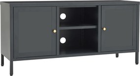 vidaXL antracitszürke acél és üveg TV-szekrény 105 x 35 x 52 cm