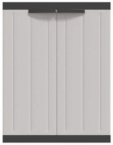 Szürke és fekete PP kültéri tárolószekrény 65 x 37 x 85 cm