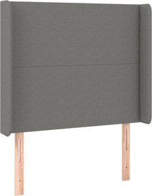 vidaXL sötétszürke szövet fejtámla szárnyakkal 103x16x118/128 cm