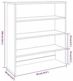 HAMAR mézbarna tömör fenyőfa felső szekrény 90 x 30 x 100 cm